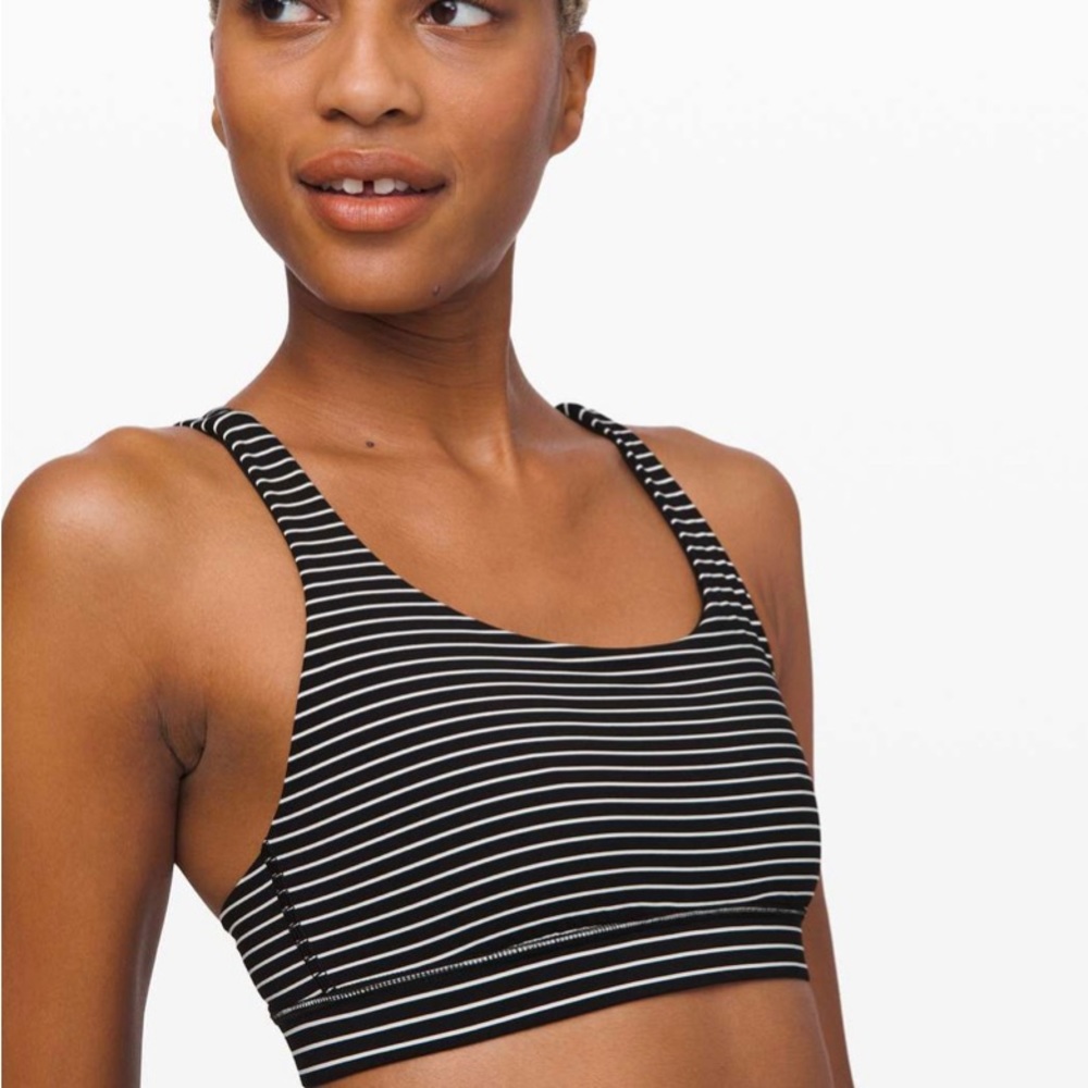 Lululemon energy bra, longline in mod stripe